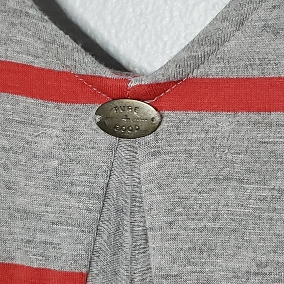 Anthro Pure + Good tail stripe hi/lo hem tee S - Picture 6 of 9